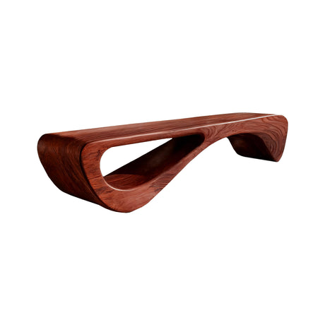 Aurea Loop Sculptural Solid Wood Indoor Bench Mahogany - Timberustic Bench