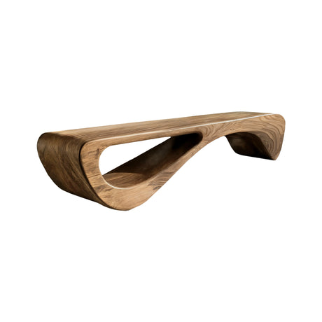 Aurea Loop Sculptural Solid Wood Indoor Bench Natural Oak - Timberustic Bench