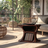 Aurea Loop Sculptural Solid Wood Record Player Stand