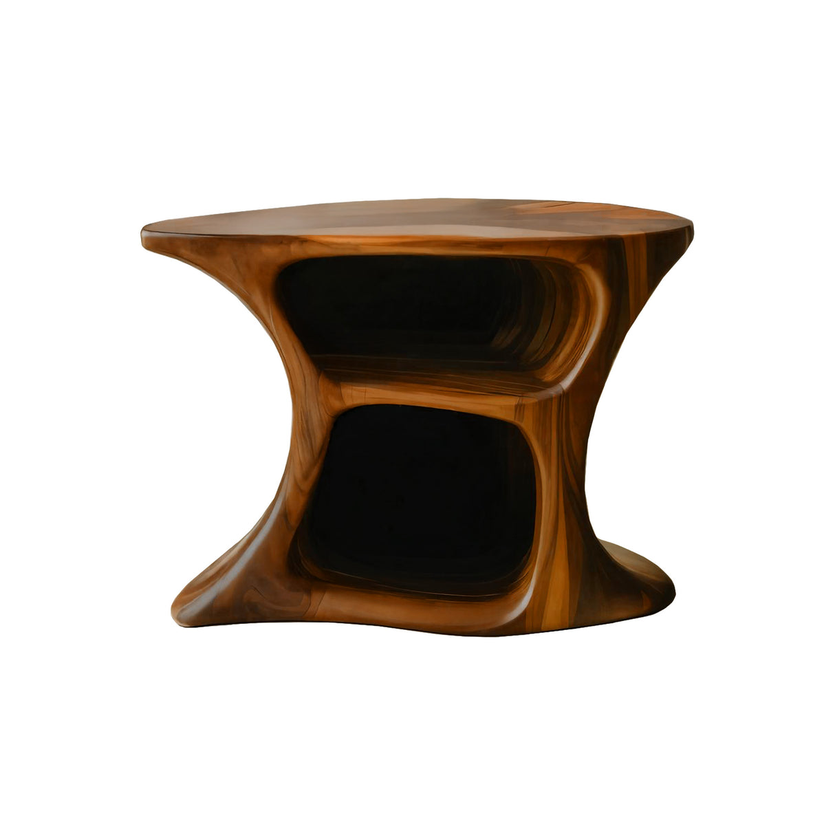 Aurea Loop Sculptural Solid Wood Record Player Stand