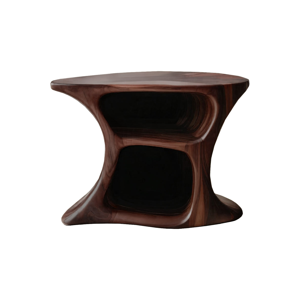 Aurea Loop Sculptural Solid Wood Record Player Stand