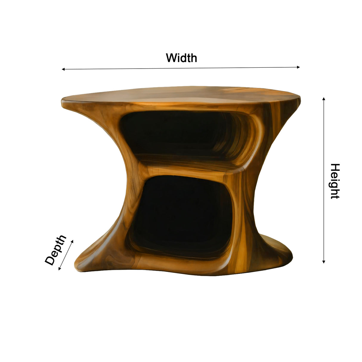 Aurea Loop Sculptural Solid Wood Record Player Stand