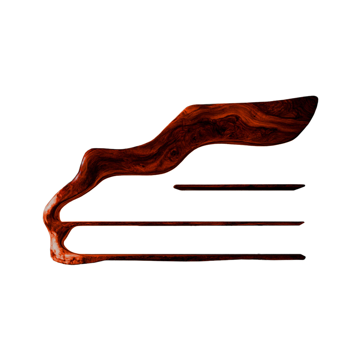 Aurel Sculpted Solid Wood Wine Display Shelf Mahogany - Timberustic Wine Display Shelf
