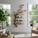 Aurelbloom Handcrafted Solid Wood Tree-Inspired Bookshelf
