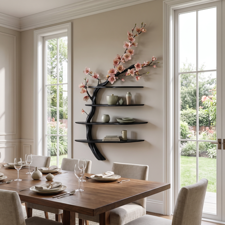 Aurelbloom Handcrafted Solid Wood Tree-Inspired Bookshelf Black - Timberustic Tree-Inspired Bookshelf