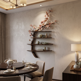 Aurelbloom Handcrafted Solid Wood Tree-Inspired Bookshelf