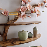 Aurelbloom Handcrafted Solid Wood Tree-Inspired Bookshelf