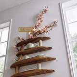 Aurelbloom Handcrafted Solid Wood Tree-Inspired Bookshelf