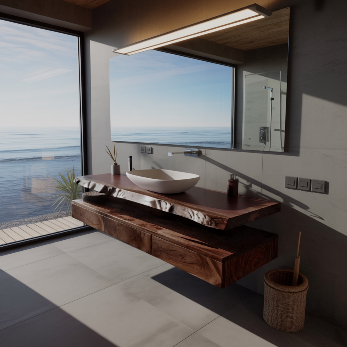 Aurelia Floating Live Edge Bathroom Vanity