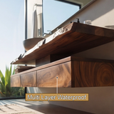 Aurelia Live Edge Floating Bathroom Vanity with Drawers - Timberustic Floating Bathroom Vanity With Drawers