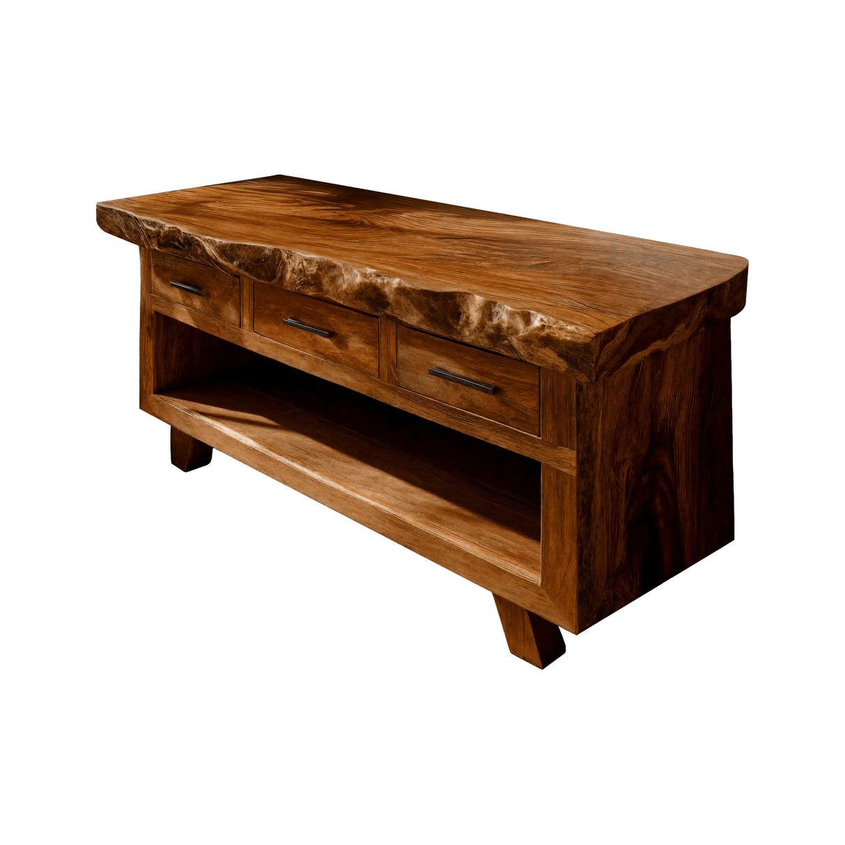 Aurelia Live Edge Solid Wood Freestanding Bathroom Vanity with Drawers Brown - Timberustic Freestanding Bathroom Vanity with Drawers