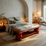 Aurelia Twist Natural Wood Bed Bench - Timberustic Bed Bench