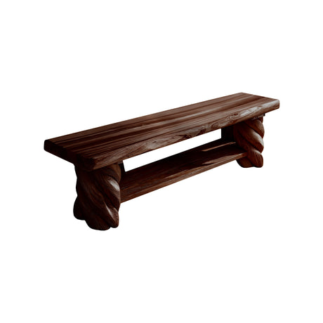 Aurelia Twist Natural Wood Bed Bench