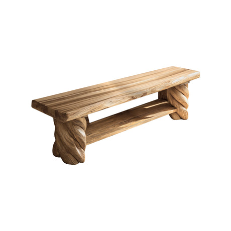 Aurelia Twist Natural Wood Bed Bench