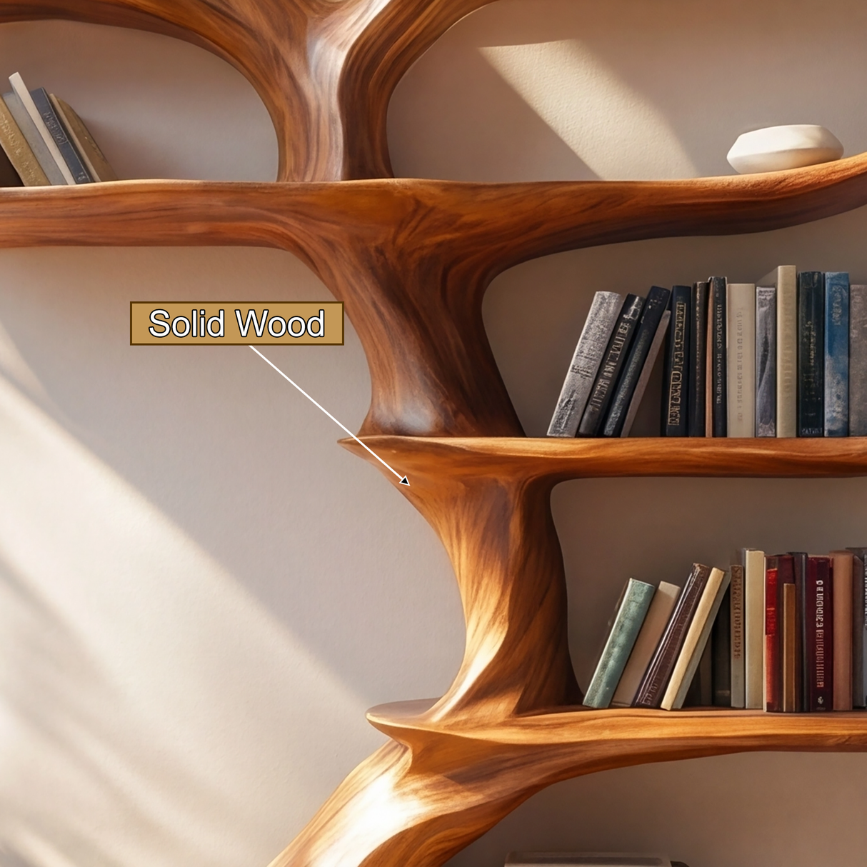 Aurelian Rise Handcrafted Solid Wood Tree Bookshelf - Timberustic Tree Bookshelf