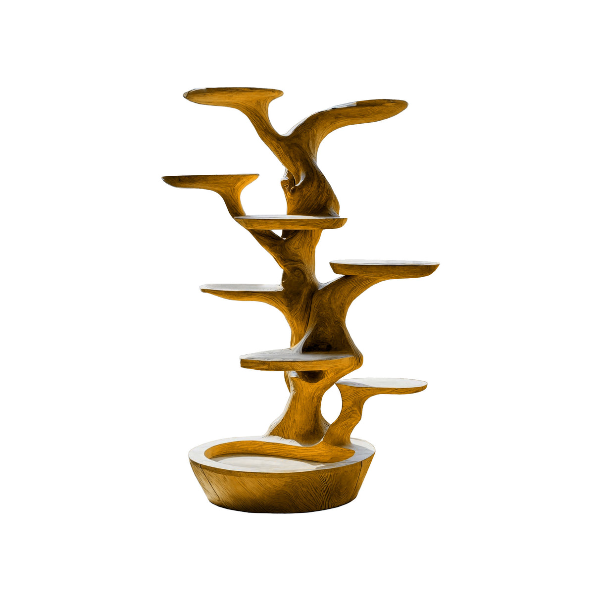 Aurelian Sculpted Solid Wood Tree-Inspired Cat Tree Shelf Teak - Timberustic Tree-Inspired Cat Tree Shelf
