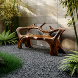 Aurelin Antler Solid Wood Sculptural Outdoor Bench - Timberustic Bench