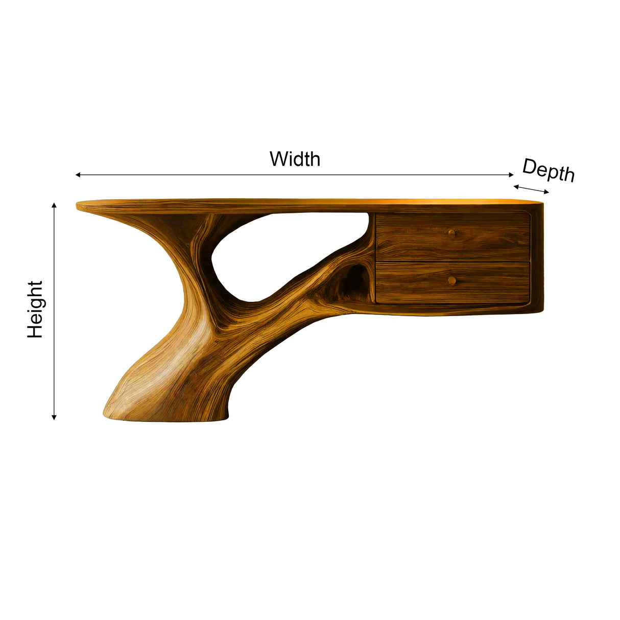 Aurelin Arc Handcrafted Wood Console Table