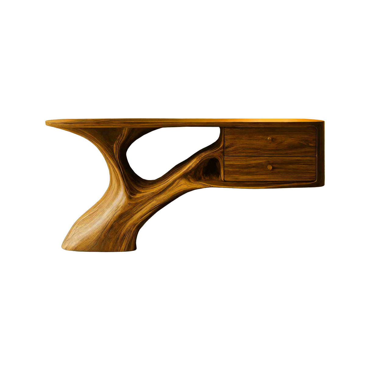 Aurelin Arc Handcrafted Wood Console Table