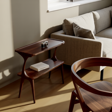 Aurelin Arc Solid Wood Side Table