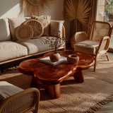 Aurelin Bloom III Solid Wood Hand Carved Coffee Table