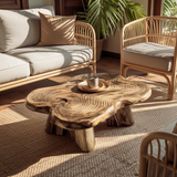 Aurelin Bloom III Solid Wood Hand Carved Coffee Table