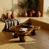 Aurelin Bloom III Solid Wood Hand Carved Coffee Table