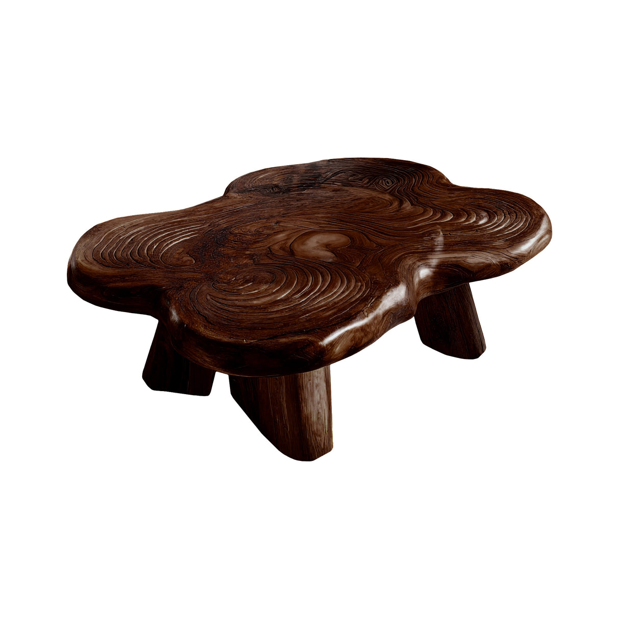 Aurelin Bloom III Solid Wood Hand Carved Coffee Table