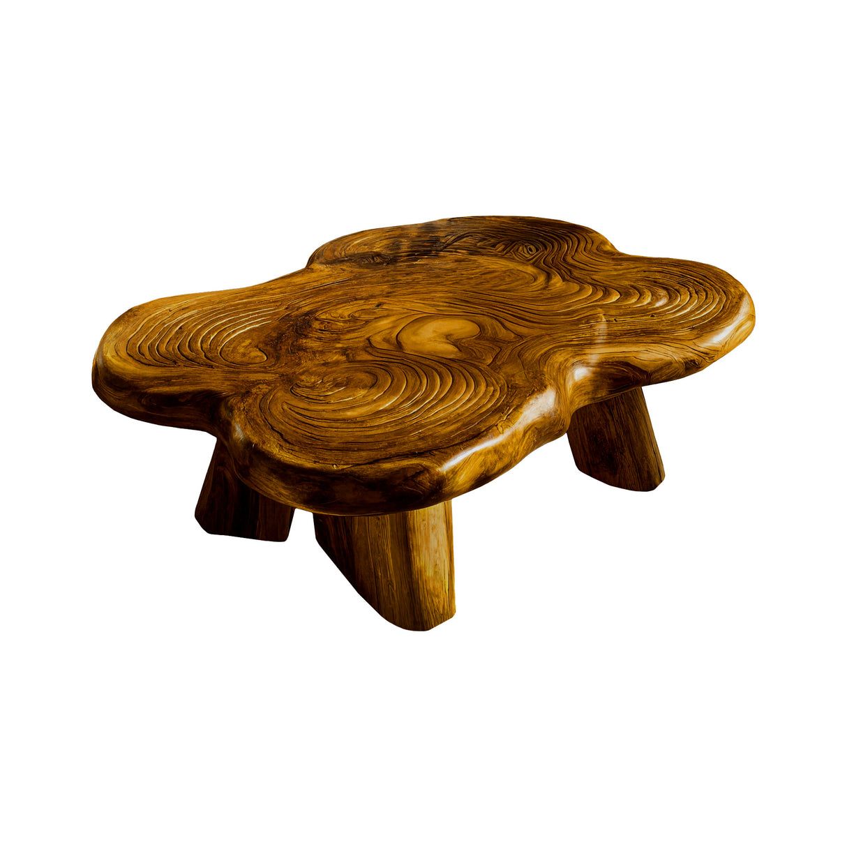 Aurelin Bloom III Solid Wood Hand Carved Coffee Table