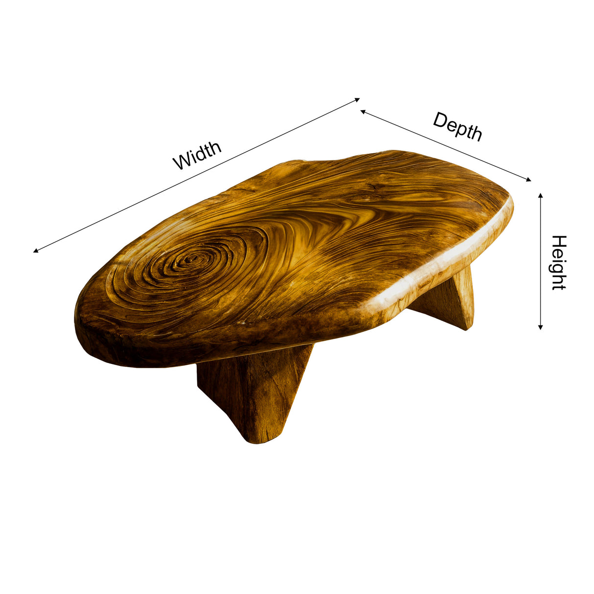 Aurelin Bloom II Solid Wood Hand Carved Coffee Table