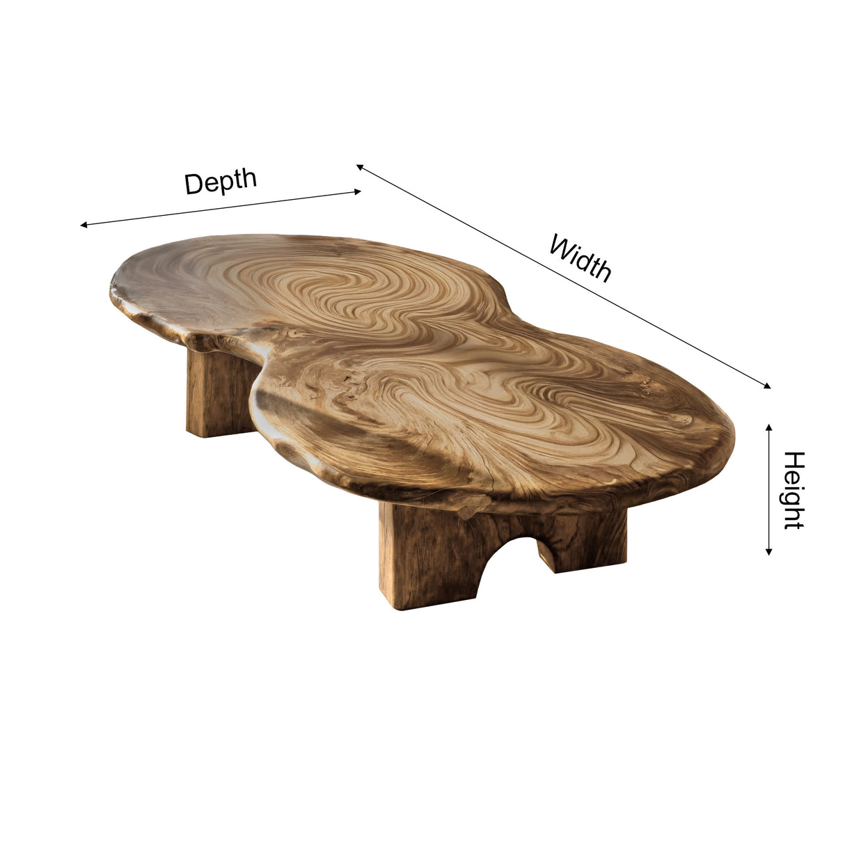 Aurelin Bloom IV Solid Wood Organic Coffee Table