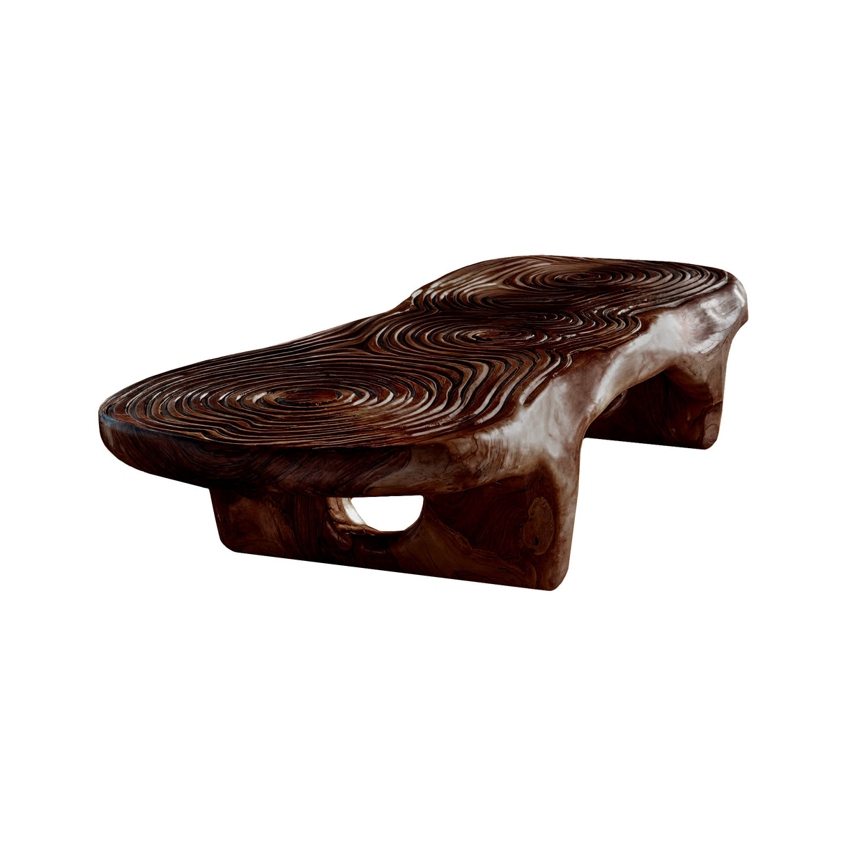 Aurelin Bloom Solid Wood Hand Carved Coffee Table