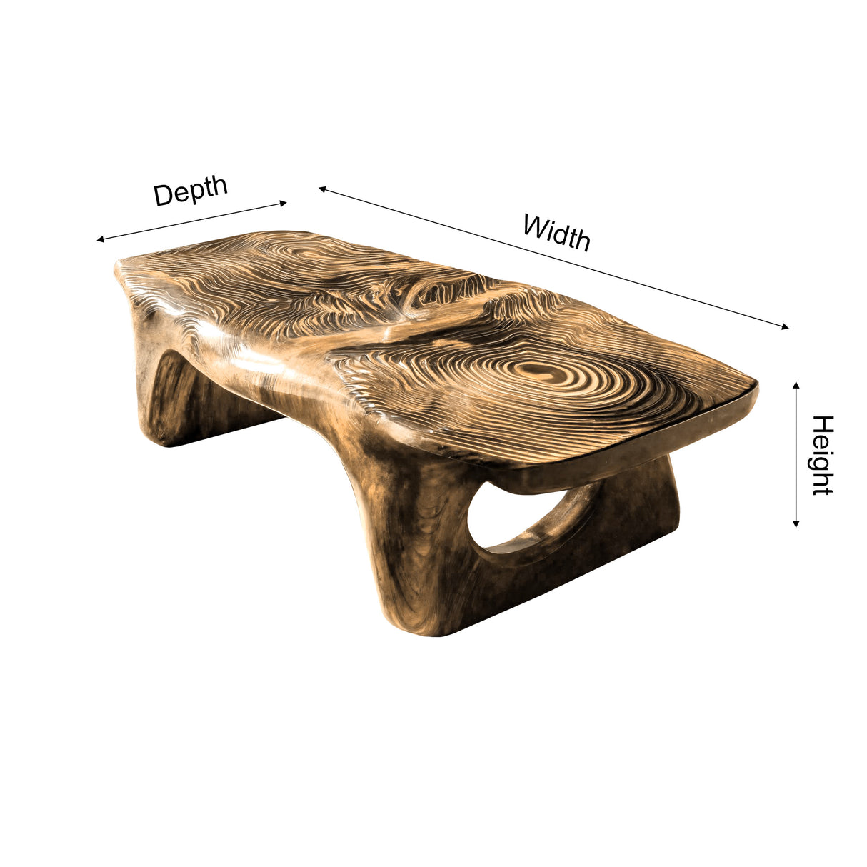 Aurelin Bloom VI Solid Wood Hand Carved Coffee Table
