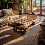 Aurelin Bloom V Solid Wood Hand Carved Coffee Table