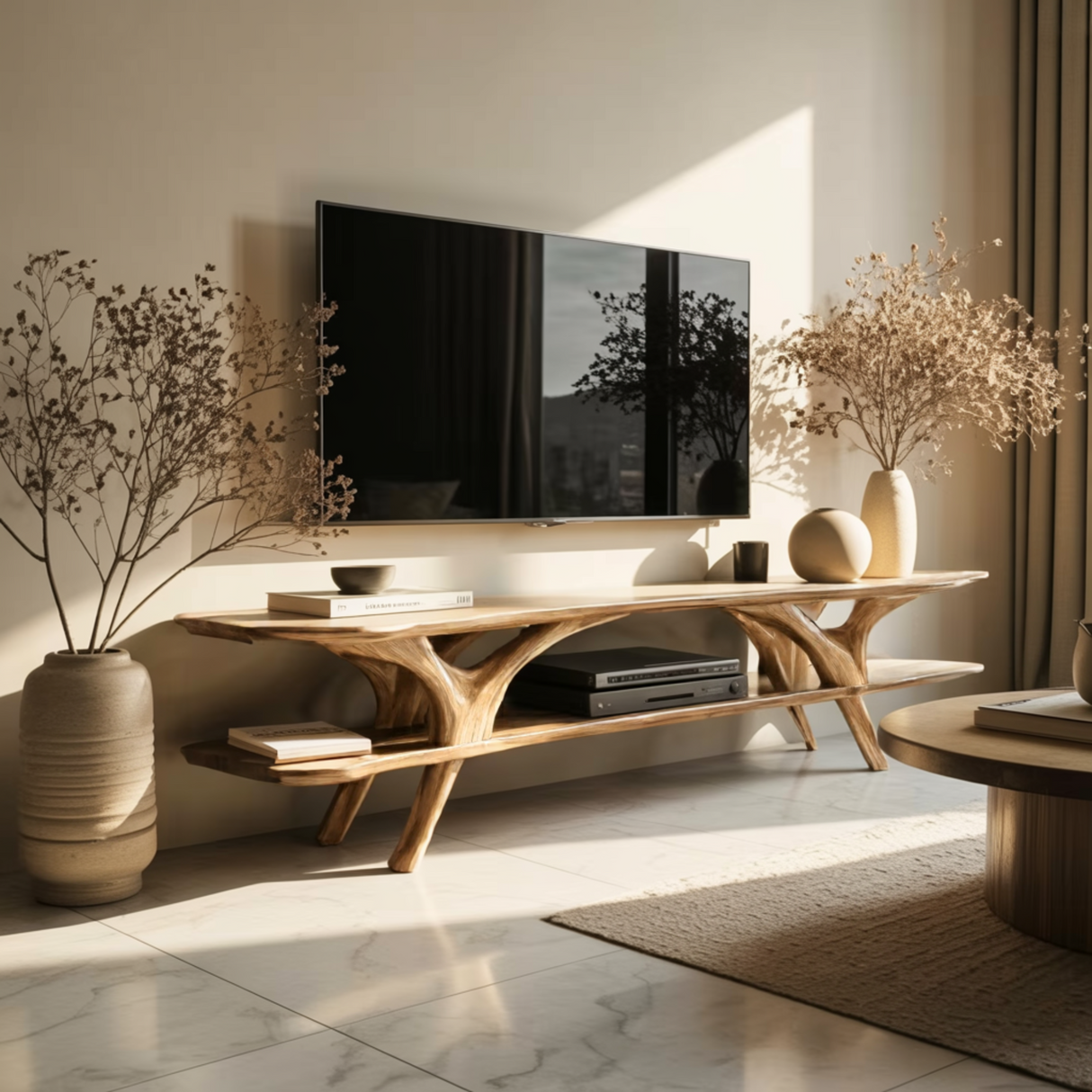 Aurelin Branchcrest Solid Wood TV Console