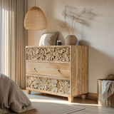 Aurelin Carve Solid Wood Dresser Cabinet