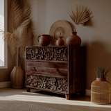 Aurelin Carve Solid Wood Dresser Cabinet