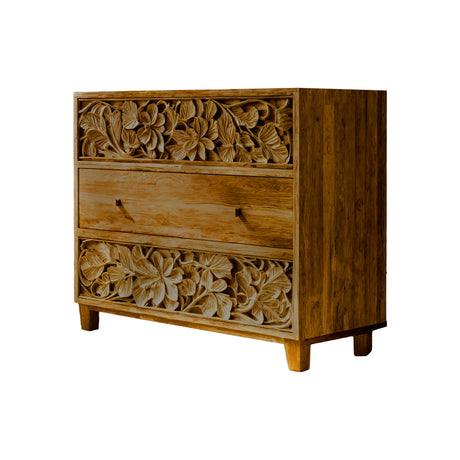 Aurelin Carve Solid Wood Dresser Cabinet