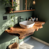 Aurelin Crest Organic Wood Floating Bathroom Vanity
