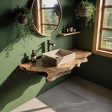 Aurelin Crest Organic Wood Floating Bathroom Vanity