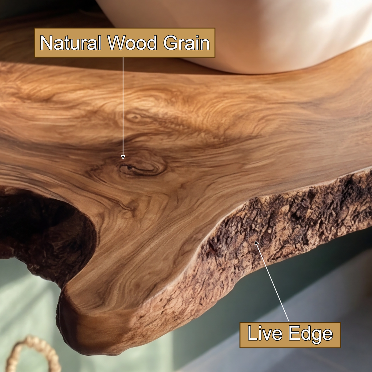 Aurelin Crest Organic Wood Floating Bathroom Vanity - Timberustic Floating Bathroom Vanity