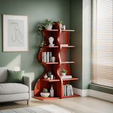 Aurelin Double Wave Solid Wood Bookshelf