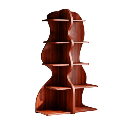 Aurelin Double Wave Solid Wood Bookshelf