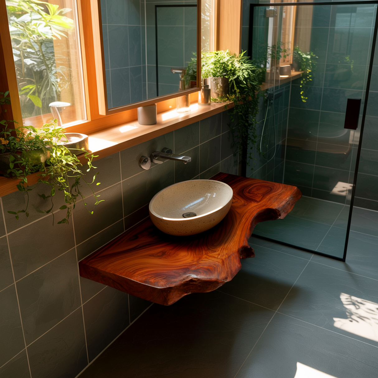 Aurelin Drift Live Edge Floating Bathroom Vanity