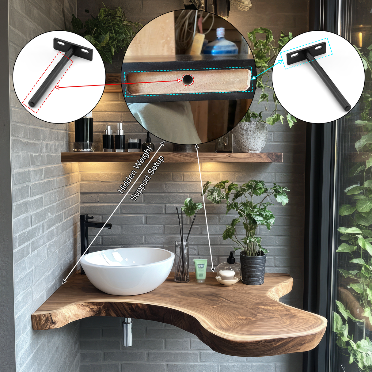 Aurelin Drift Organic Wood Floating Bathroom Vanity - Timberustic Floating Bathroom Vanity