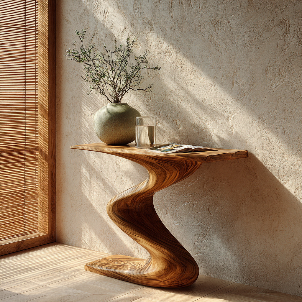 Aurelin Flow Solid Wood Console Table