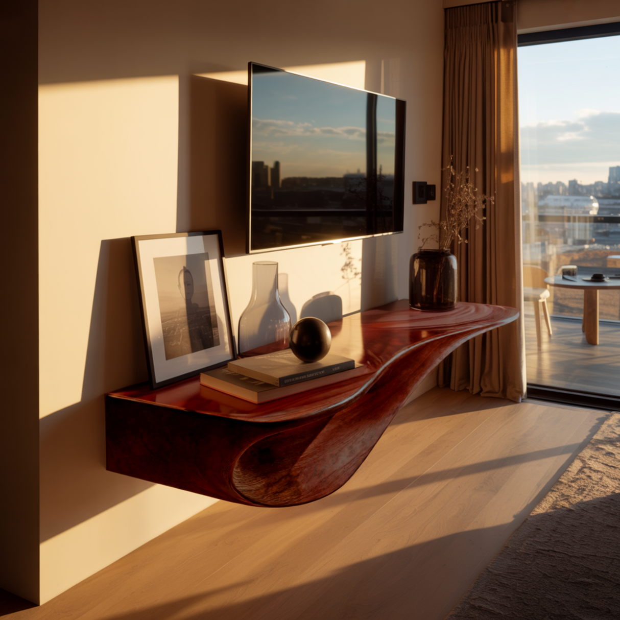 Aurelin Flow Solid Wood Floating Wall Shelf - Timberustic Floating Wall Shelf