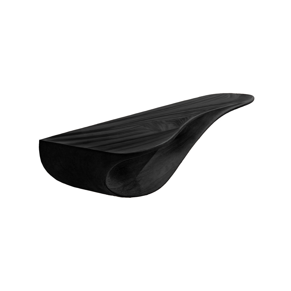 Aurelin Flow Solid Wood Floating Wall Shelf Black - Timberustic Floating Wall Shelf