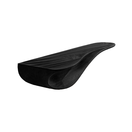 Aurelin Flow Solid Wood Floating Wall Shelf Black - Timberustic Floating Wall Shelf