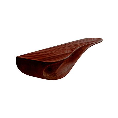 Aurelin Flow Solid Wood Floating Wall Shelf Mahogany - Timberustic Floating Wall Shelf
